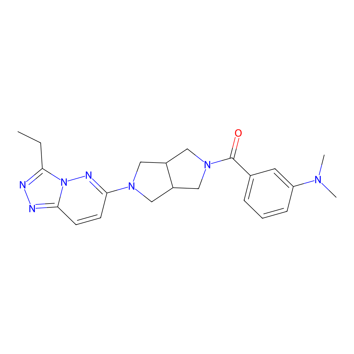 3-(5-{3-ethyl-[1,2,4]triazolo[4,3-b]pyridazin-6-yl}-octahydropyrrolo[3,4-c]pyrrole-2-carbonyl)-N,N-dimethylaniline molecular structure, CAS 2640944-53-0