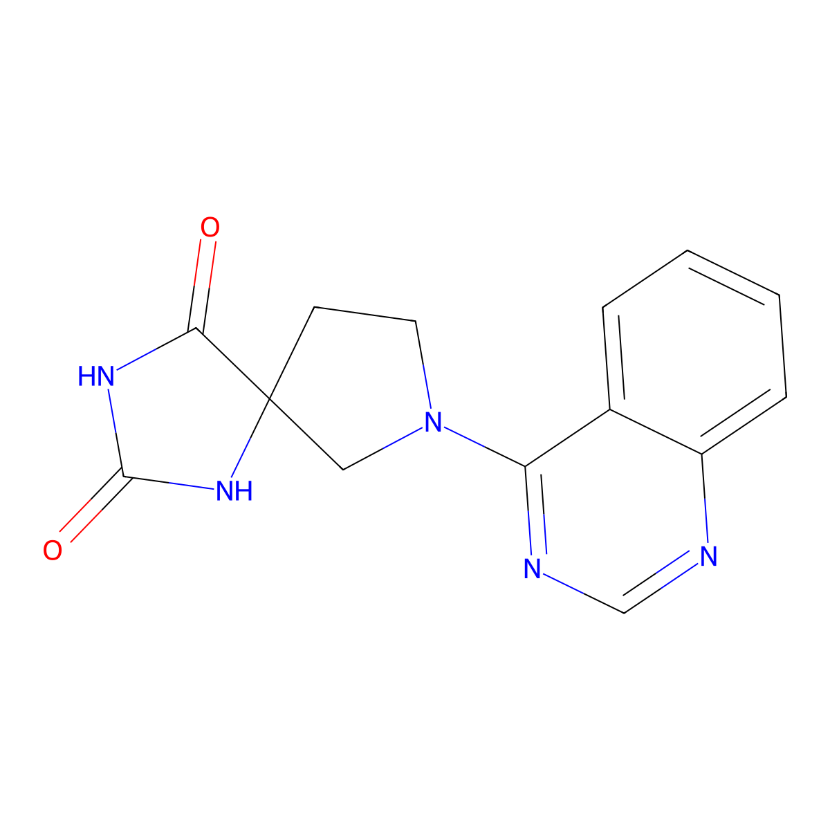 7-(Quinazolin-4-yl)-1,3,7-triazaspiro[4.4]nonane-2,4-dione molecular structure, CAS 2640944-83-6
