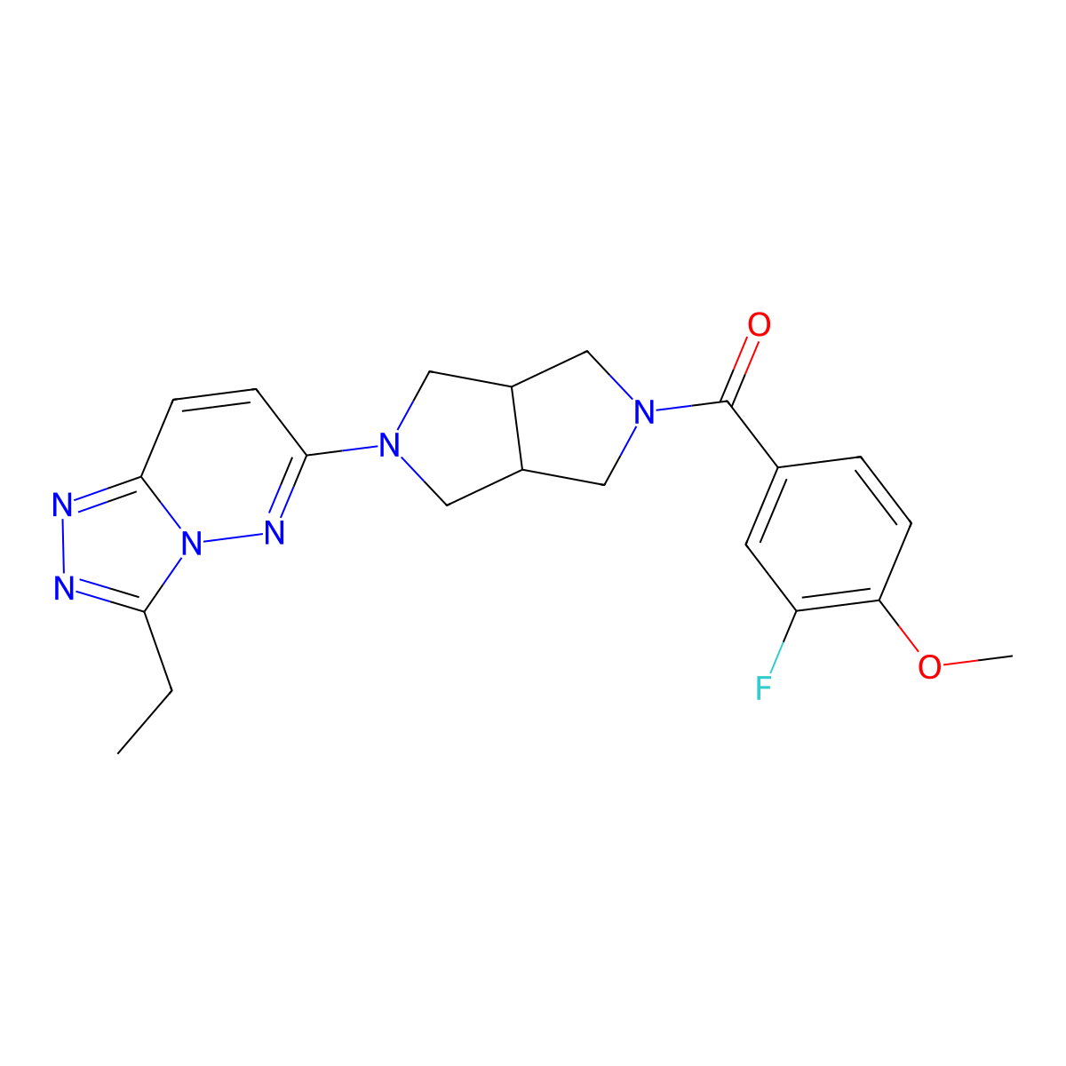 2-{3-Ethyl-[1,2,4]triazolo[4,3-b]pyridazin-6-yl}-5-(3-fluoro-4-methoxybenzoyl)-octahydropyrrolo[3,4-c]pyrrole molecular structure, CAS 2640944-99-4