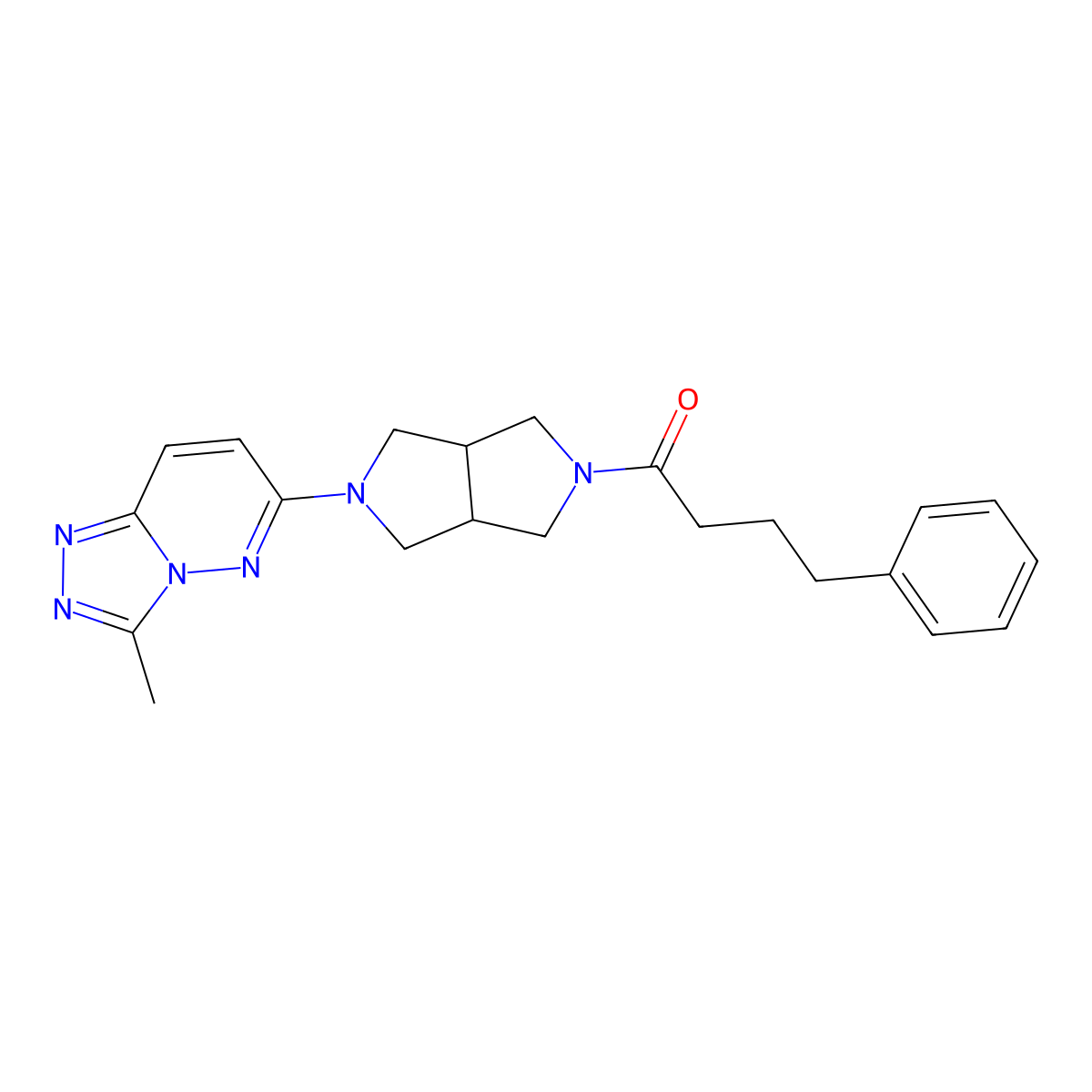 1-(5-{3-Methyl-[1,2,4]triazolo[4,3-b]pyridazin-6-yl}-octahydropyrrolo[3,4-c]pyrrol-2-yl)-4-phenylbutan-1-one molecular structure, CAS 2640945-06-6