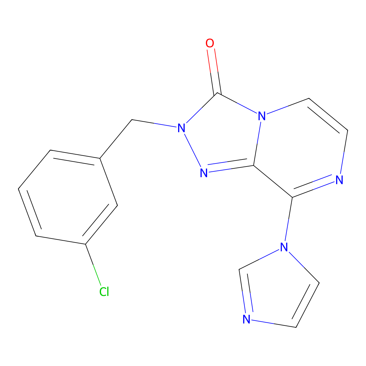 2-[(3-chlorophenyl)methyl]-8-(1H-imidazol-1-yl)-2H,3H-[1,2,4]triazolo[4,3-a]pyrazin-3-one molecular structure, CAS 2640945-13-5