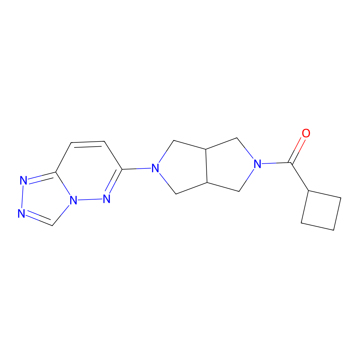 2-Cyclobutanecarbonyl-5-{[1,2,4]triazolo[4,3-b]pyridazin-6-yl}-octahydropyrrolo[3,4-c]pyrrole molecular structure, CAS 2640945-24-8
