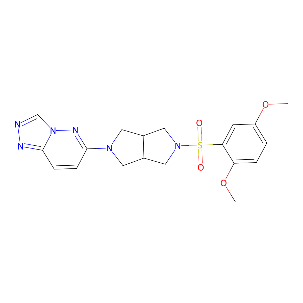 2-(2,5-Dimethoxybenzenesulfonyl)-5-{[1,2,4]triazolo[4,3-b]pyridazin-6-yl}-octahydropyrrolo[3,4-c]pyrrole molecular structure, CAS 2640945-53-3