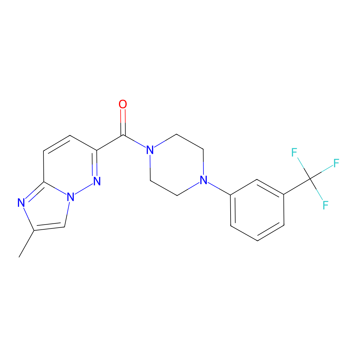 1-{2-Methylimidazo[1,2-b]pyridazine-6-carbonyl}-4-[3-(trifluoromethyl)phenyl]piperazine molecular structure, CAS 2640945-54-4
