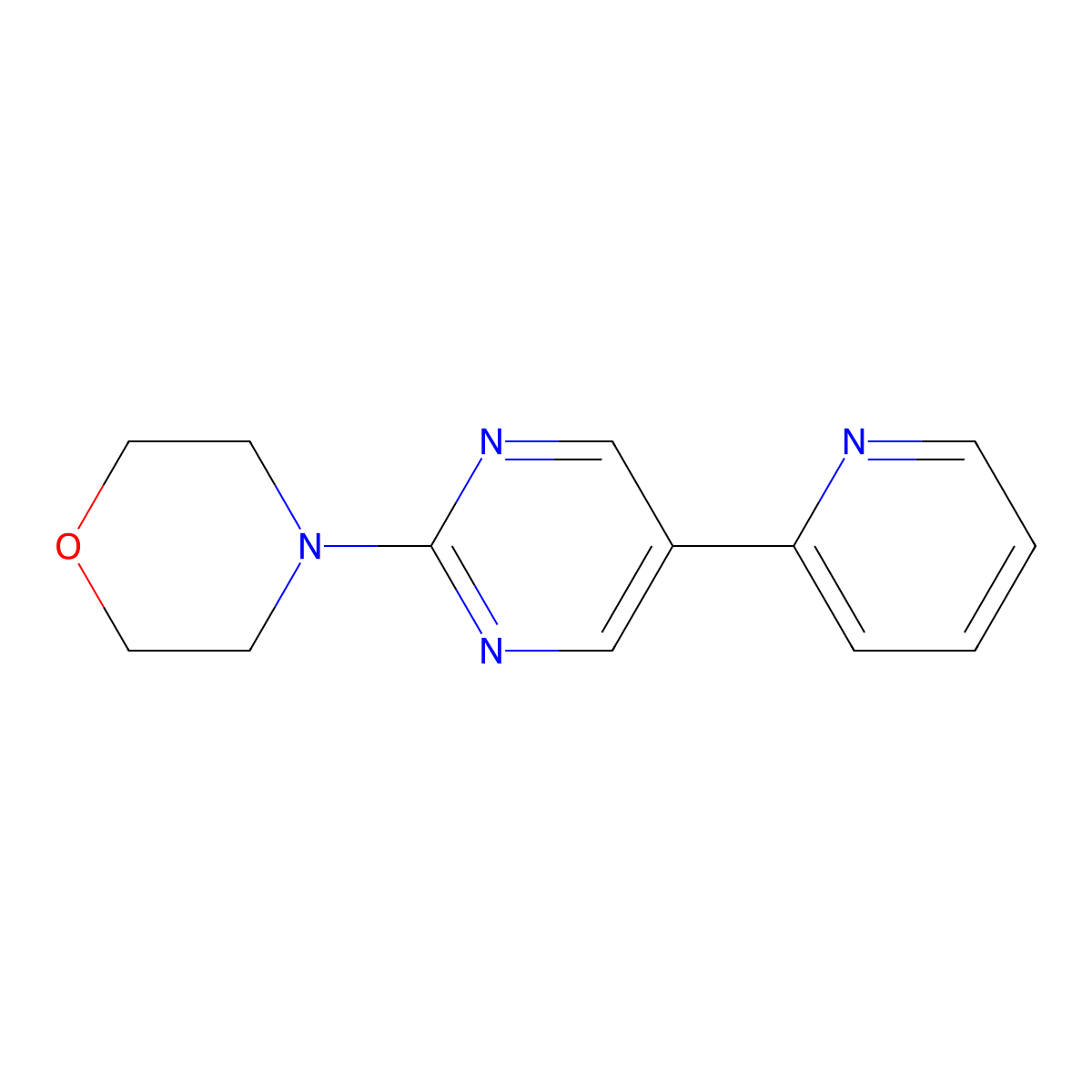 4-[5-(Pyridin-2-yl)pyrimidin-2-yl]morpholine molecular structure, CAS 2640945-57-7