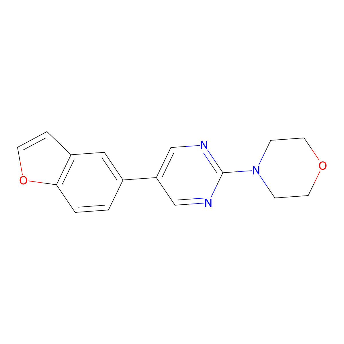 4-[5-(1-Benzofuran-5-yl)pyrimidin-2-yl]morpholine molecular structure, CAS 2640945-79-3