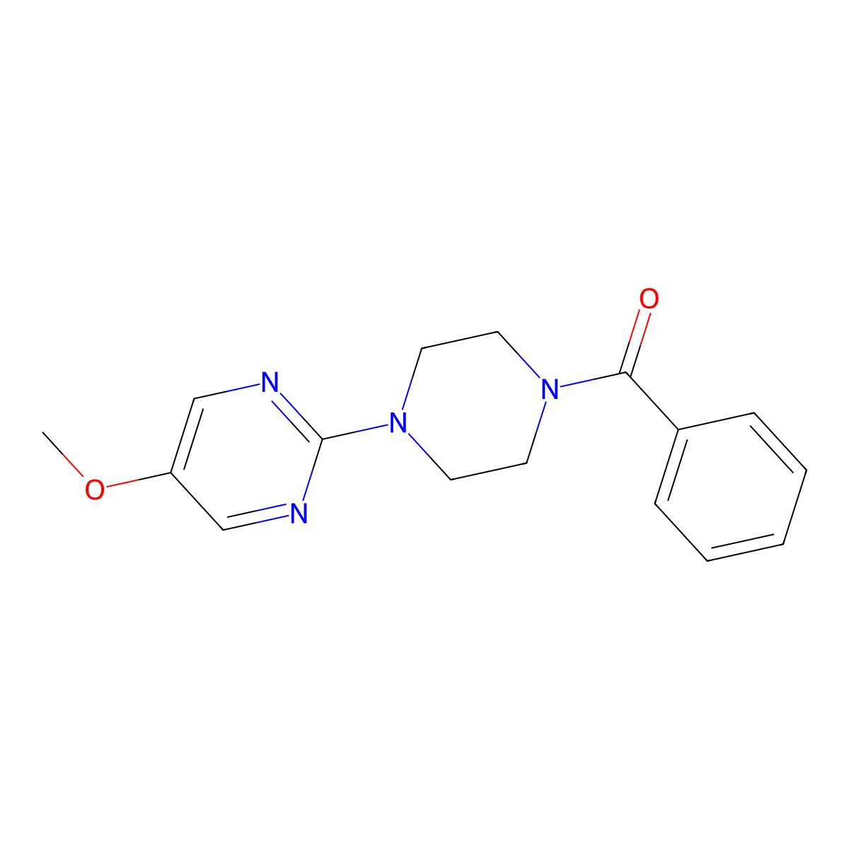 2-(4-Benzoylpiperazin-1-yl)-5-methoxypyrimidine molecular structure, CAS 2640945-96-4