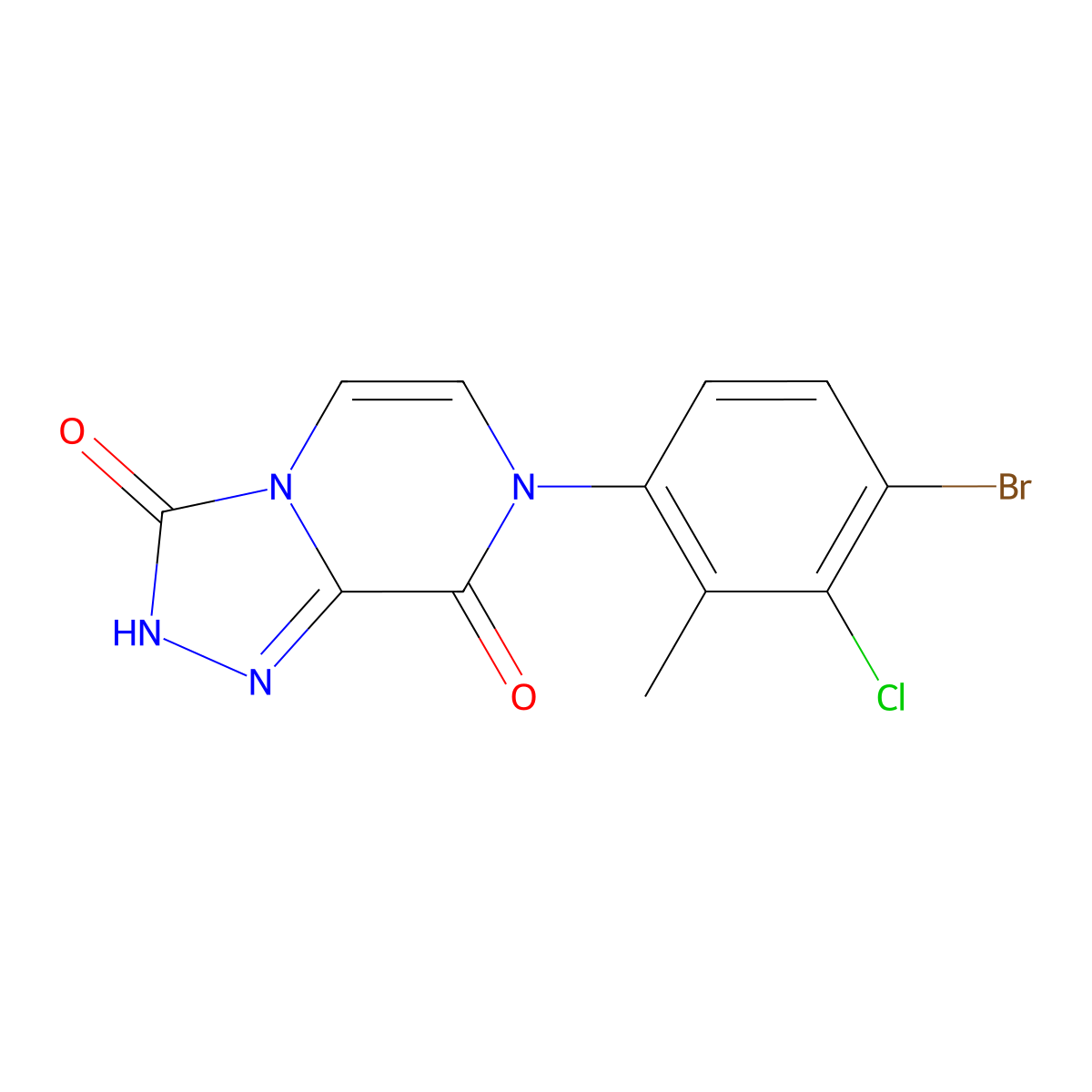 7-(4-bromo-3-chloro-2-methylphenyl)-2H,3H,7H,8H-[1,2,4]triazolo[4,3-a]pyrazine-3,8-dione molecular structure, CAS 2640946-16-1