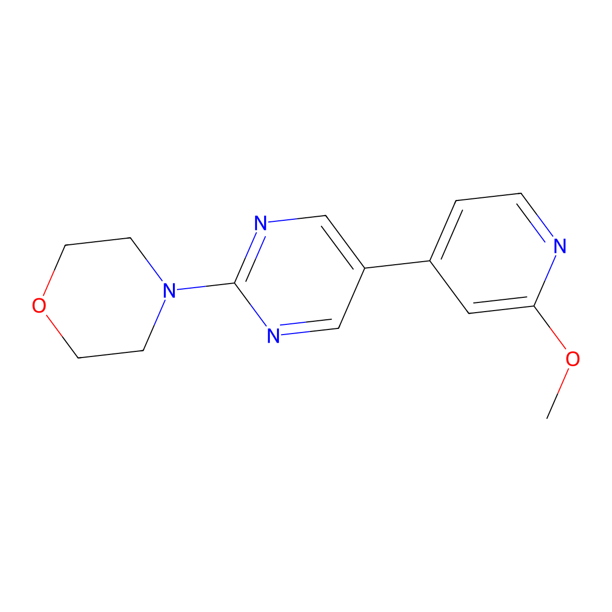 4-[5-(2-Methoxypyridin-4-yl)pyrimidin-2-yl]morpholine molecular structure, CAS 2640946-51-4