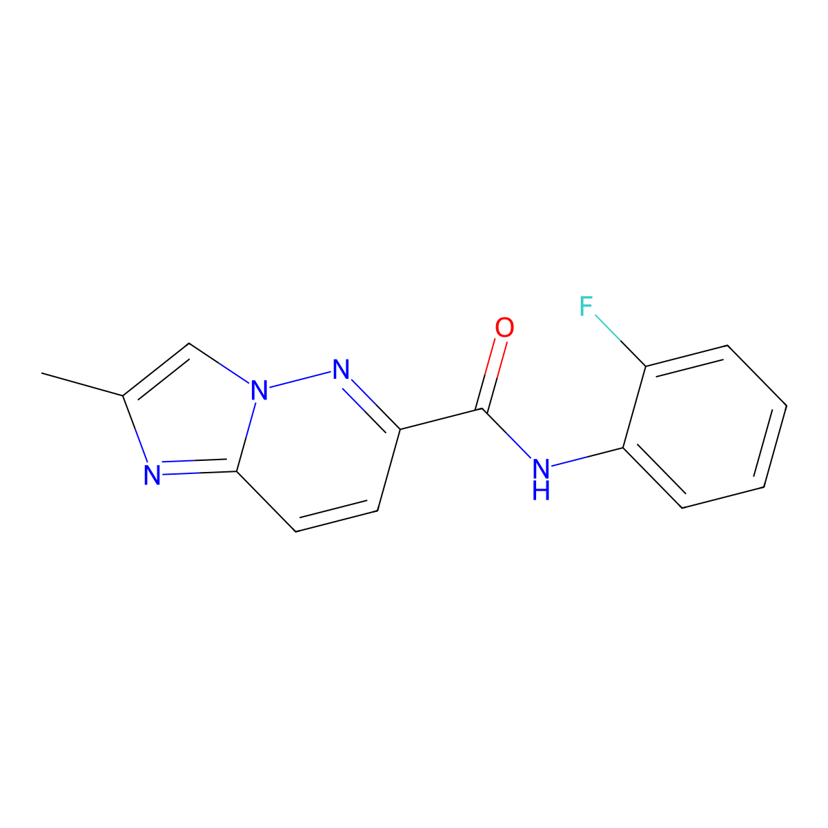 N-(2-fluorophenyl)-2-methylimidazo[1,2-b]pyridazine-6-carboxamide molecular structure, CAS 2640946-53-6