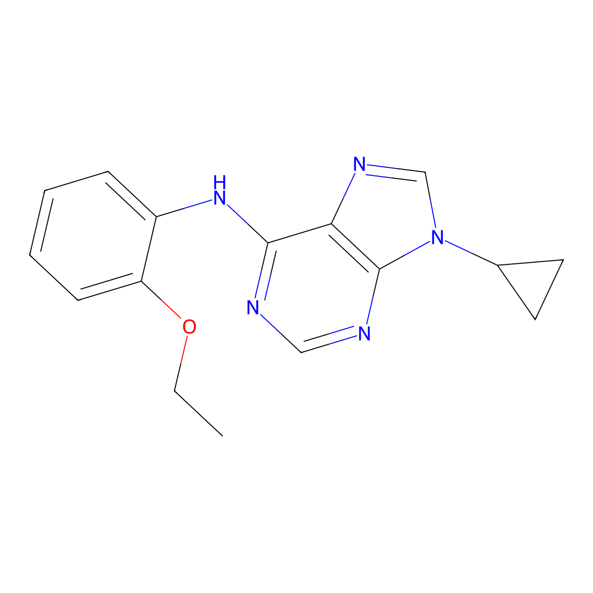 9-cyclopropyl-N-(2-ethoxyphenyl)-9H-purin-6-amine molecular structure, CAS 2640946-76-3