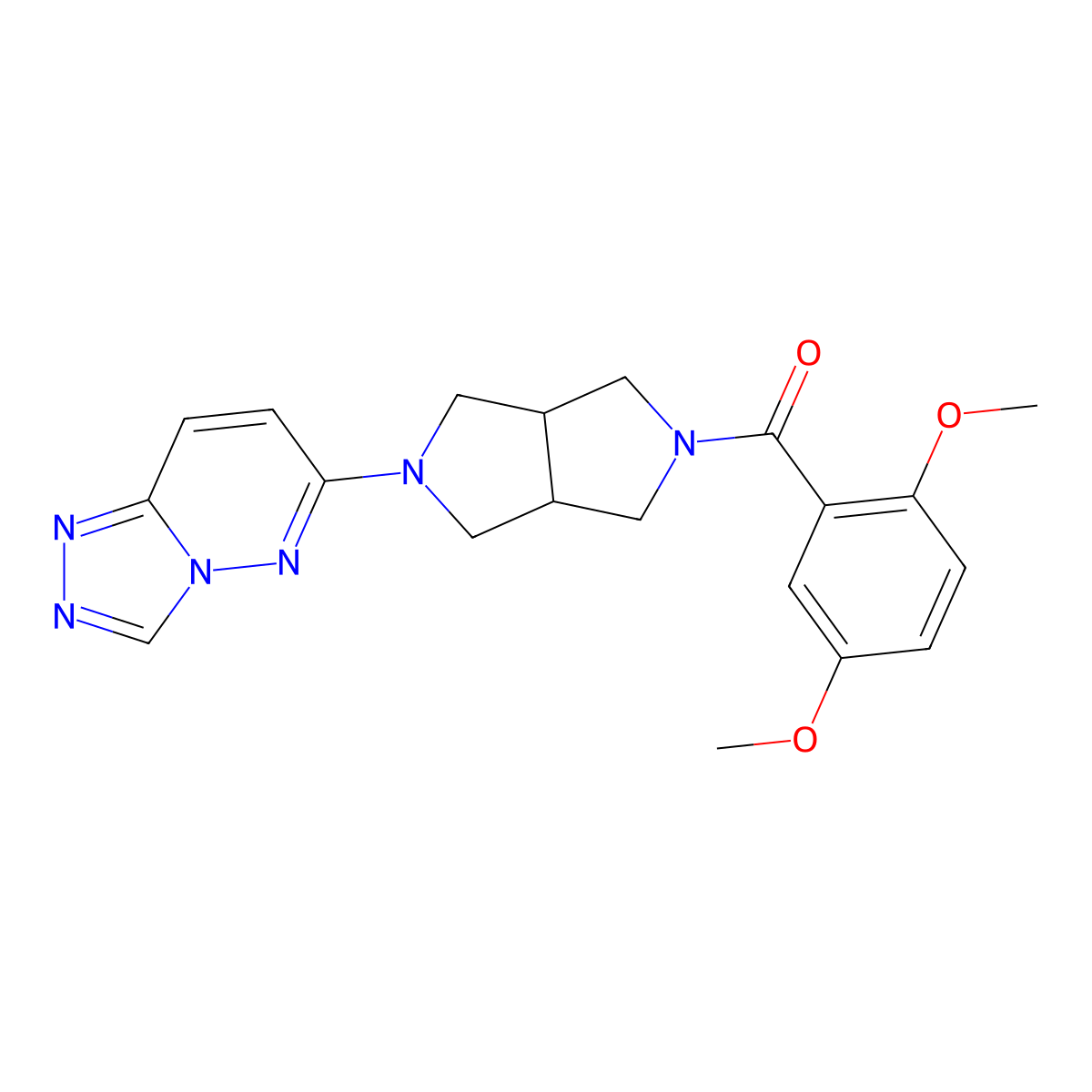 2-(2,5-Dimethoxybenzoyl)-5-{[1,2,4]triazolo[4,3-b]pyridazin-6-yl}-octahydropyrrolo[3,4-c]pyrrole molecular structure, CAS 2640947-11-9