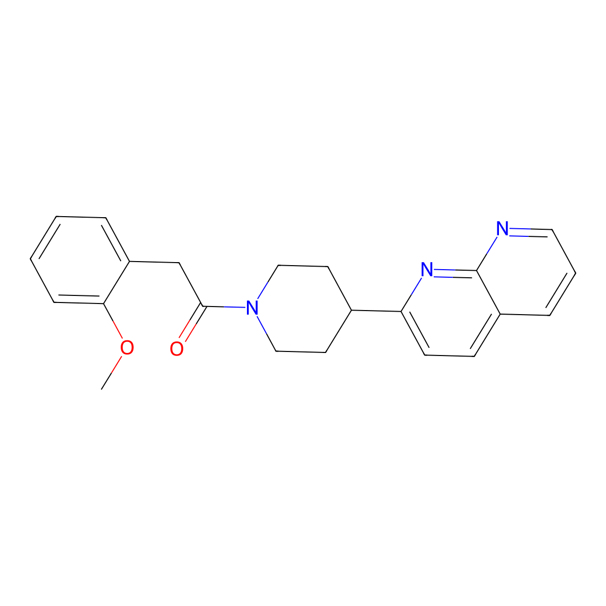 2-(2-Methoxyphenyl)-1-[4-(1,8-naphthyridin-2-yl)piperidin-1-yl]ethan-1-one molecular structure, CAS 2640947-42-6