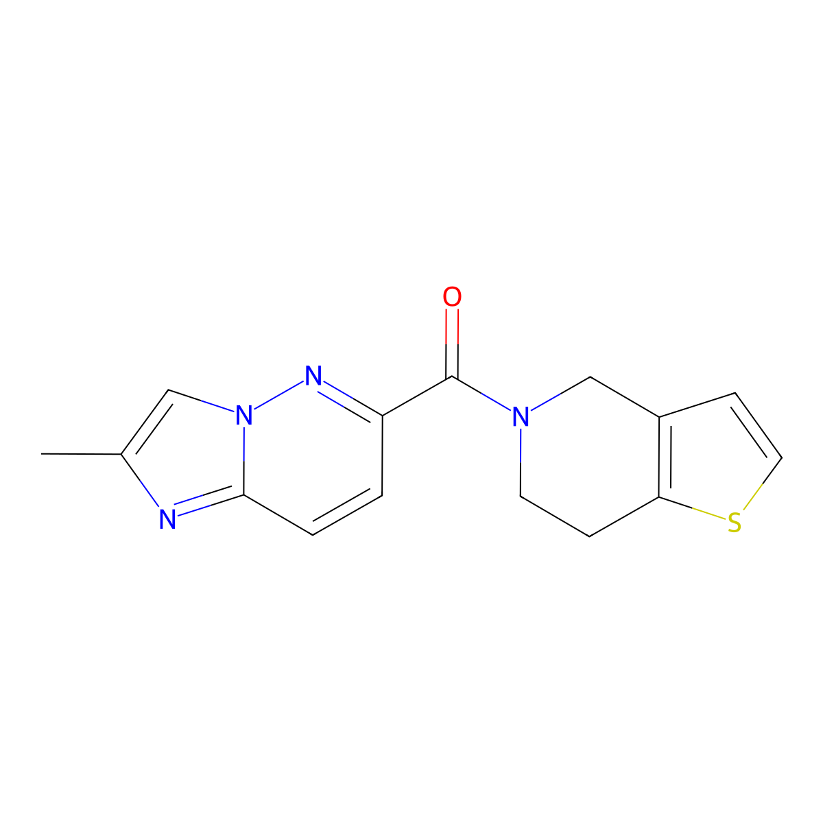2-methyl-6-{4H,5H,6H,7H-thieno[3,2-c]pyridine-5-carbonyl}imidazo[1,2-b]pyridazine molecular structure, CAS 2640947-55-1
