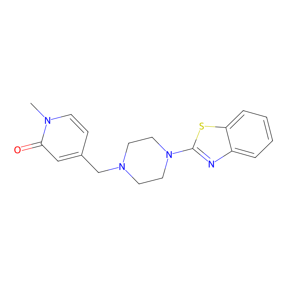 4-{[4-(1,3-Benzothiazol-2-yl)piperazin-1-yl]methyl}-1-methyl-1,2-dihydropyridin-2-one molecular structure, CAS 2640947-62-0