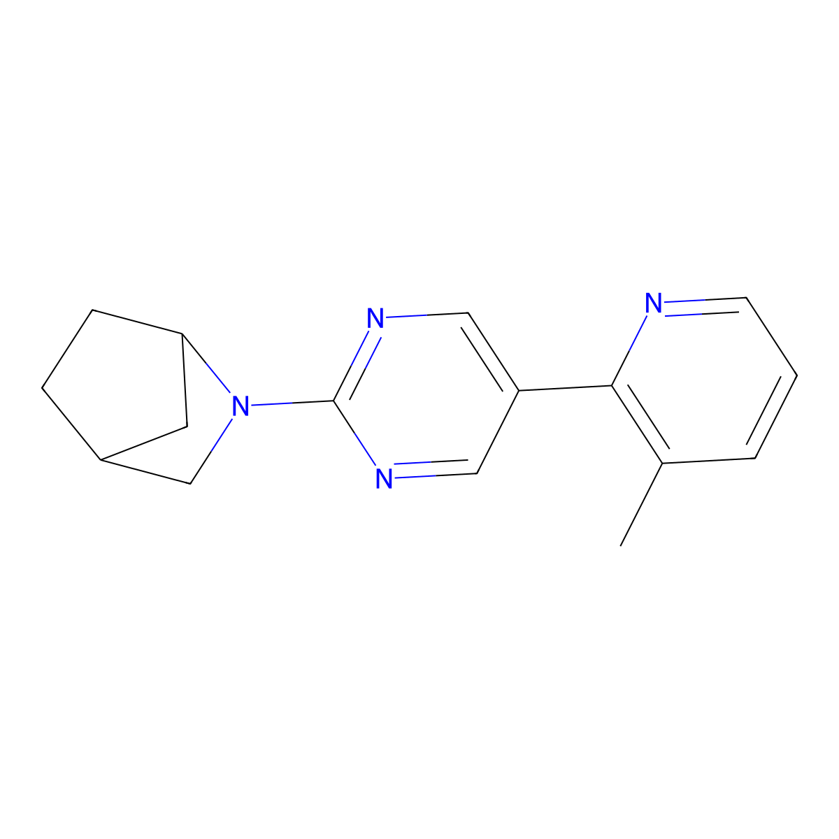 2-[5-(3-Methylpyridin-2-yl)pyrimidin-2-yl]-2-azabicyclo[2.2.1]heptane molecular structure, CAS 2640947-85-7