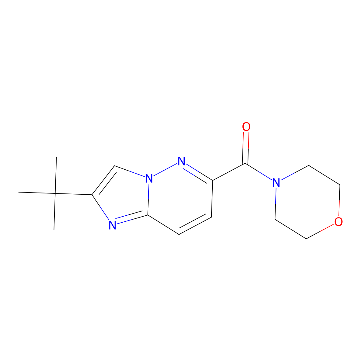 4-{2-Tert-butylimidazo[1,2-b]pyridazine-6-carbonyl}morpholine molecular structure, CAS 2640947-91-5