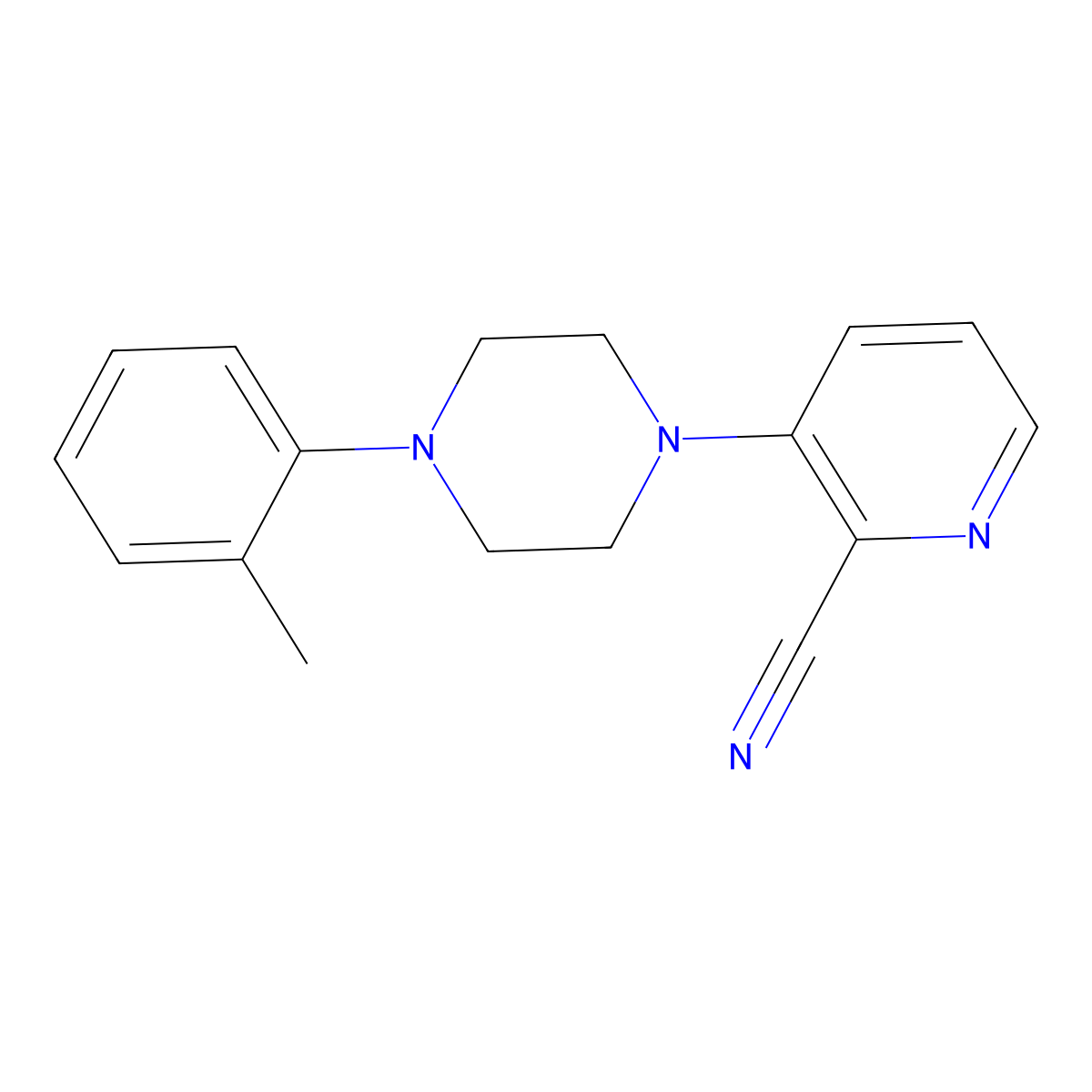 3-[4-(2-Methylphenyl)piperazin-1-yl]pyridine-2-carbonitrile molecular structure, CAS 2640948-09-8