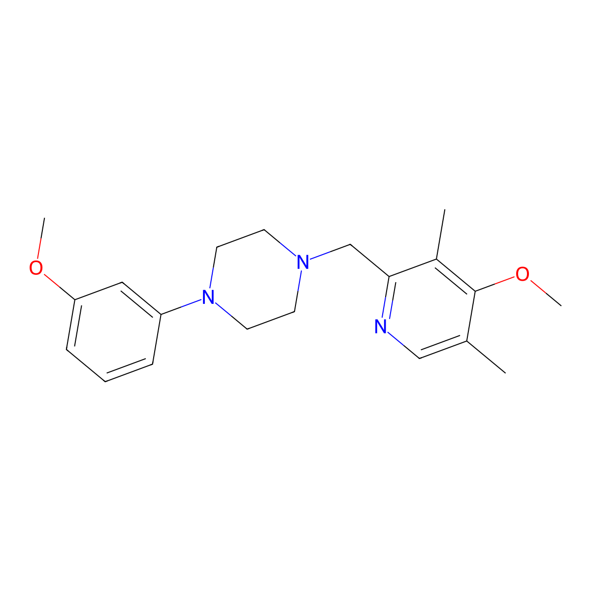 1-[(4-Methoxy-3,5-dimethylpyridin-2-yl)methyl]-4-(3-methoxyphenyl)piperazine molecular structure, CAS 2640948-53-2