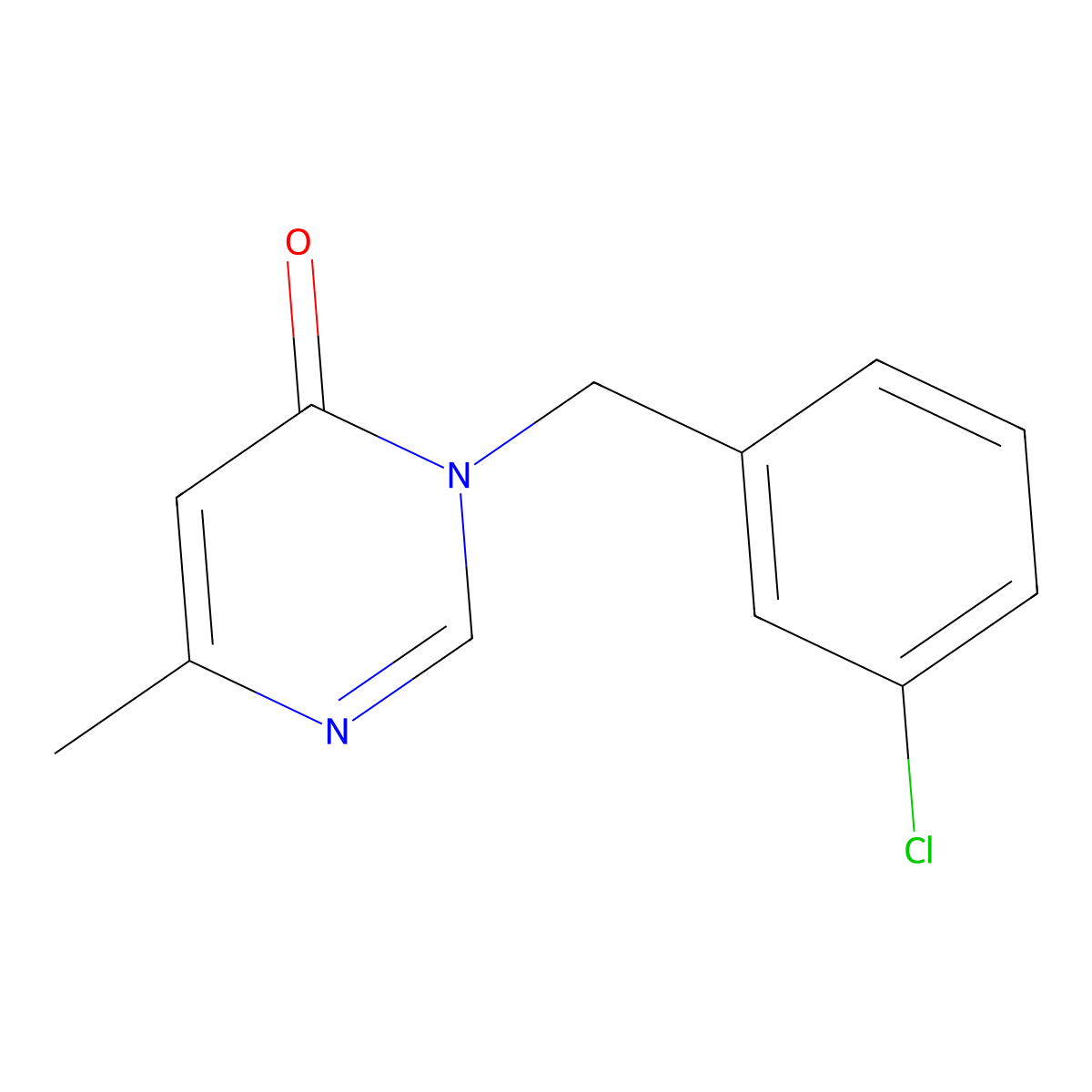 3-[(3-Chlorophenyl)methyl]-6-methyl-3,4-dihydropyrimidin-4-one molecular structure, CAS 2640948-72-5