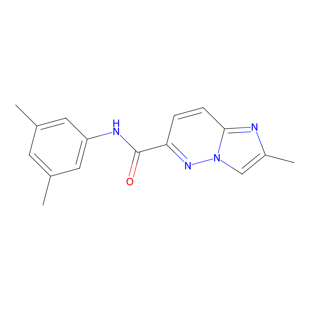 N-(3,5-dimethylphenyl)-2-methylimidazo[1,2-b]pyridazine-6-carboxamide molecular structure, CAS 2640948-77-0