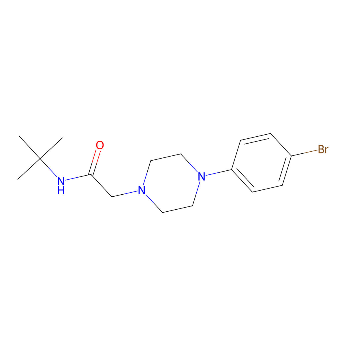 2-[4-(4-bromophenyl)piperazin-1-yl]-N-tert-butylacetamide molecular structure, CAS 2640948-87-2