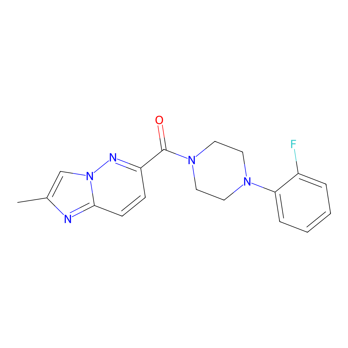 1-(2-Fluorophenyl)-4-{2-methylimidazo[1,2-b]pyridazine-6-carbonyl}piperazine molecular structure, CAS 2640948-98-5
