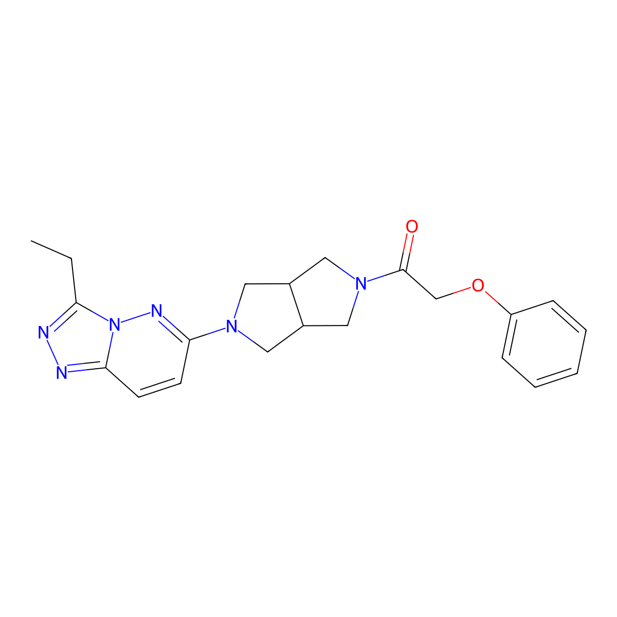 1-(5-{3-Ethyl-[1,2,4]triazolo[4,3-b]pyridazin-6-yl}-octahydropyrrolo[3,4-c]pyrrol-2-yl)-2-phenoxyethan-1-one molecular structure, CAS 2640949-10-4