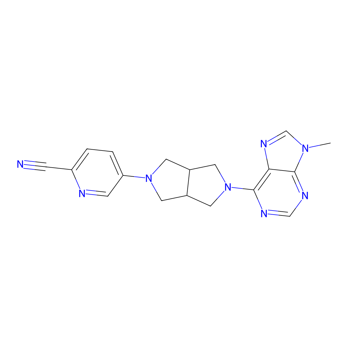 5-[5-(9-methyl-9H-purin-6-yl)-octahydropyrrolo[3,4-c]pyrrol-2-yl]pyridine-2-carbonitrile molecular structure, CAS 2640949-17-1