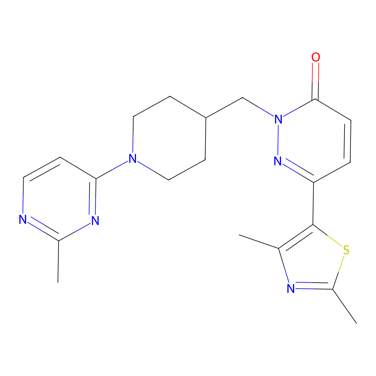 6-(2,4-Dimethyl-1,3-thiazol-5-yl)-2-{[1-(2-methylpyrimidin-4-yl)piperidin-4-yl]methyl}-2,3-dihydropyridazin-3-one molecular structure, CAS 2640949-19-3
