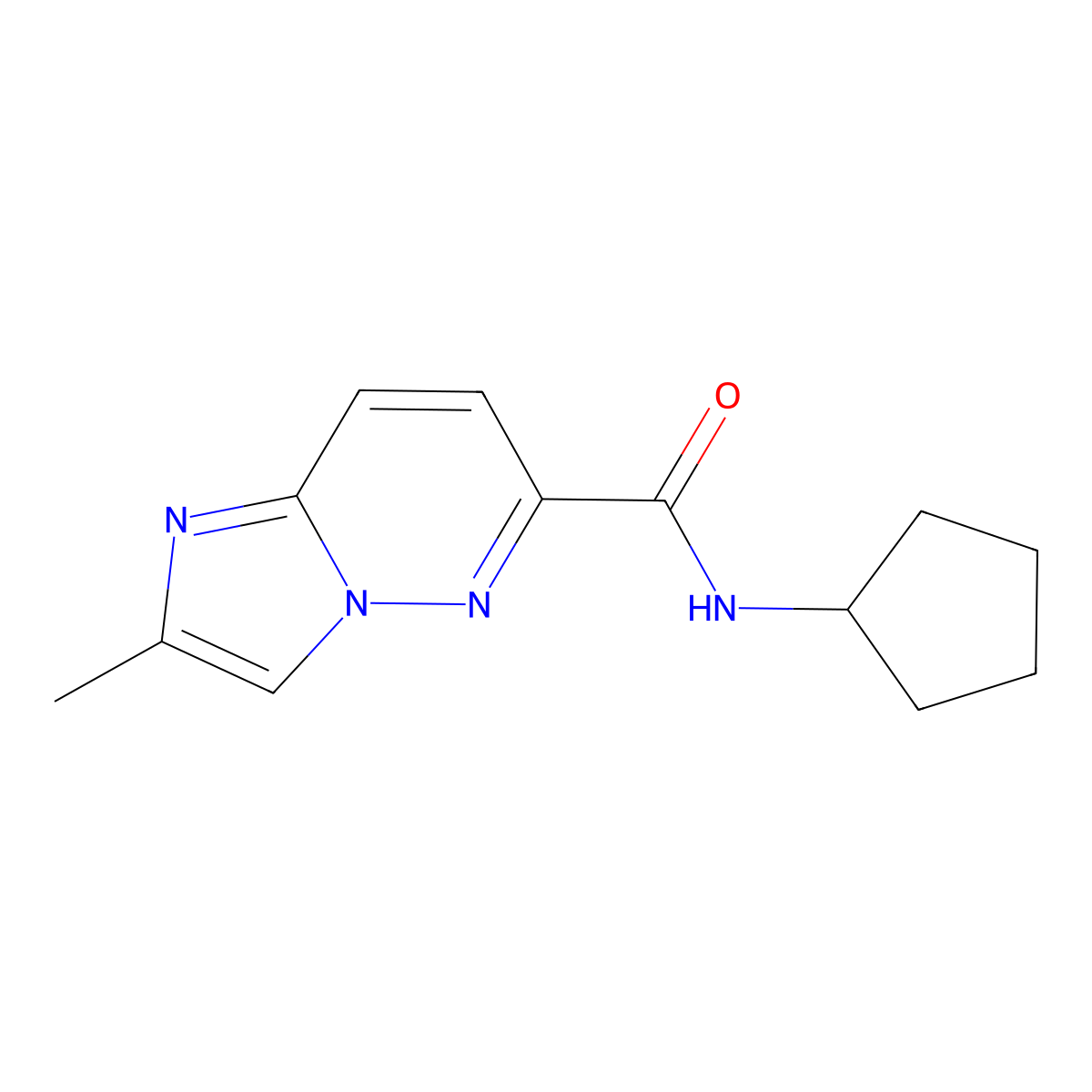 N-cyclopentyl-2-methylimidazo[1,2-b]pyridazine-6-carboxamide molecular structure, CAS 2640949-51-3