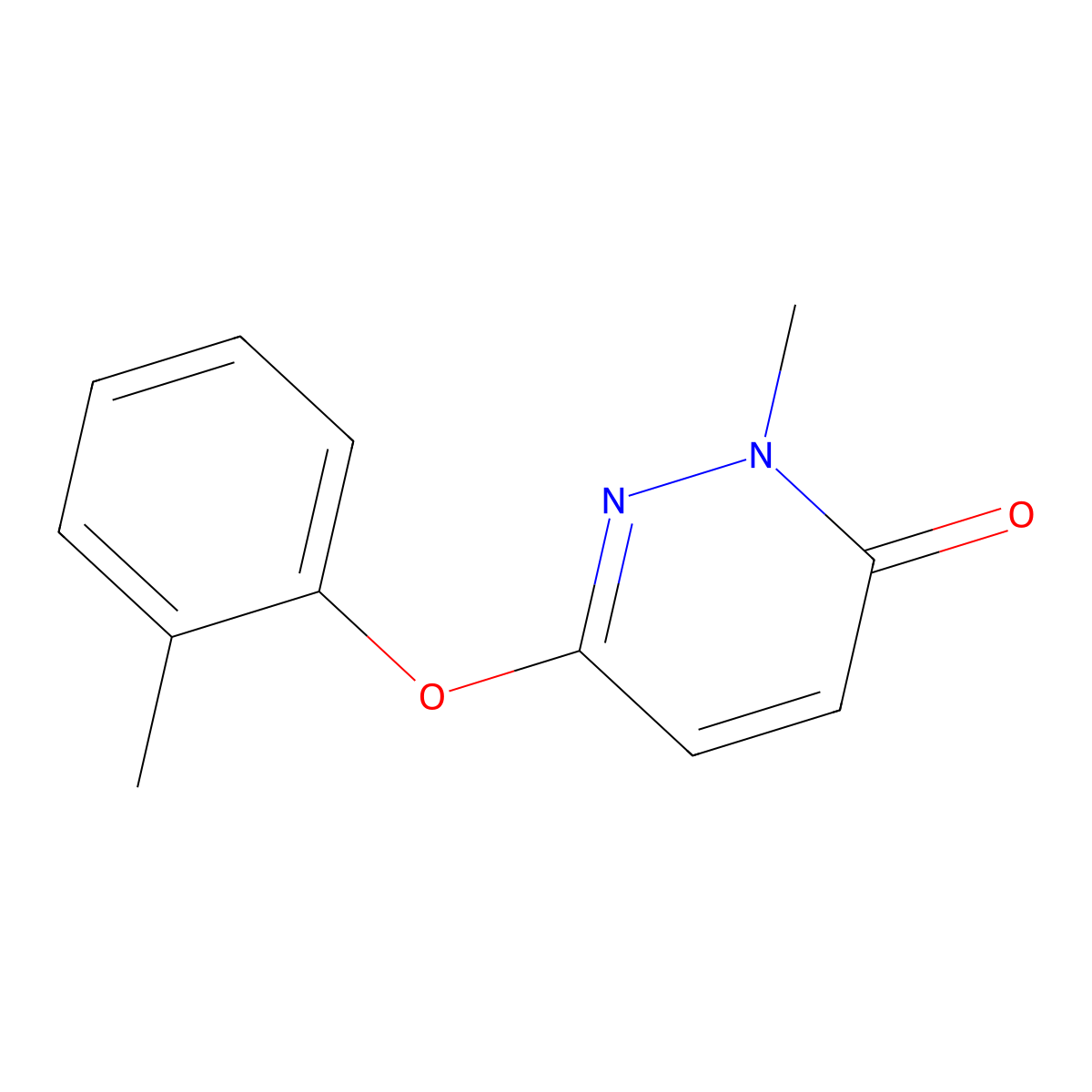 2-Methyl-6-(2-methylphenoxy)-2,3-dihydropyridazin-3-one molecular structure, CAS 2640949-55-7