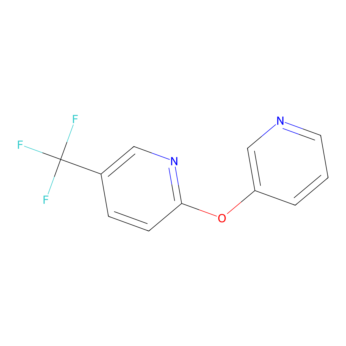 2-(Pyridin-3-yloxy)-5-(trifluoromethyl)pyridine molecular structure, CAS 2640949-69-3