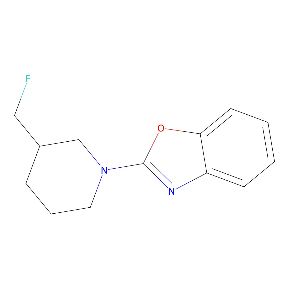 2-[3-(Fluoromethyl)piperidin-1-yl]-1,3-benzoxazole molecular structure, CAS 2640949-73-9
