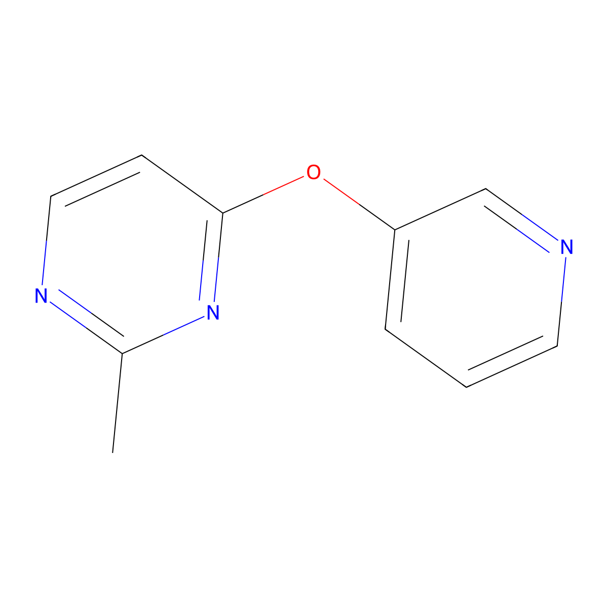 2-Methyl-4-(pyridin-3-yloxy)pyrimidine molecular structure, CAS 2640949-75-1