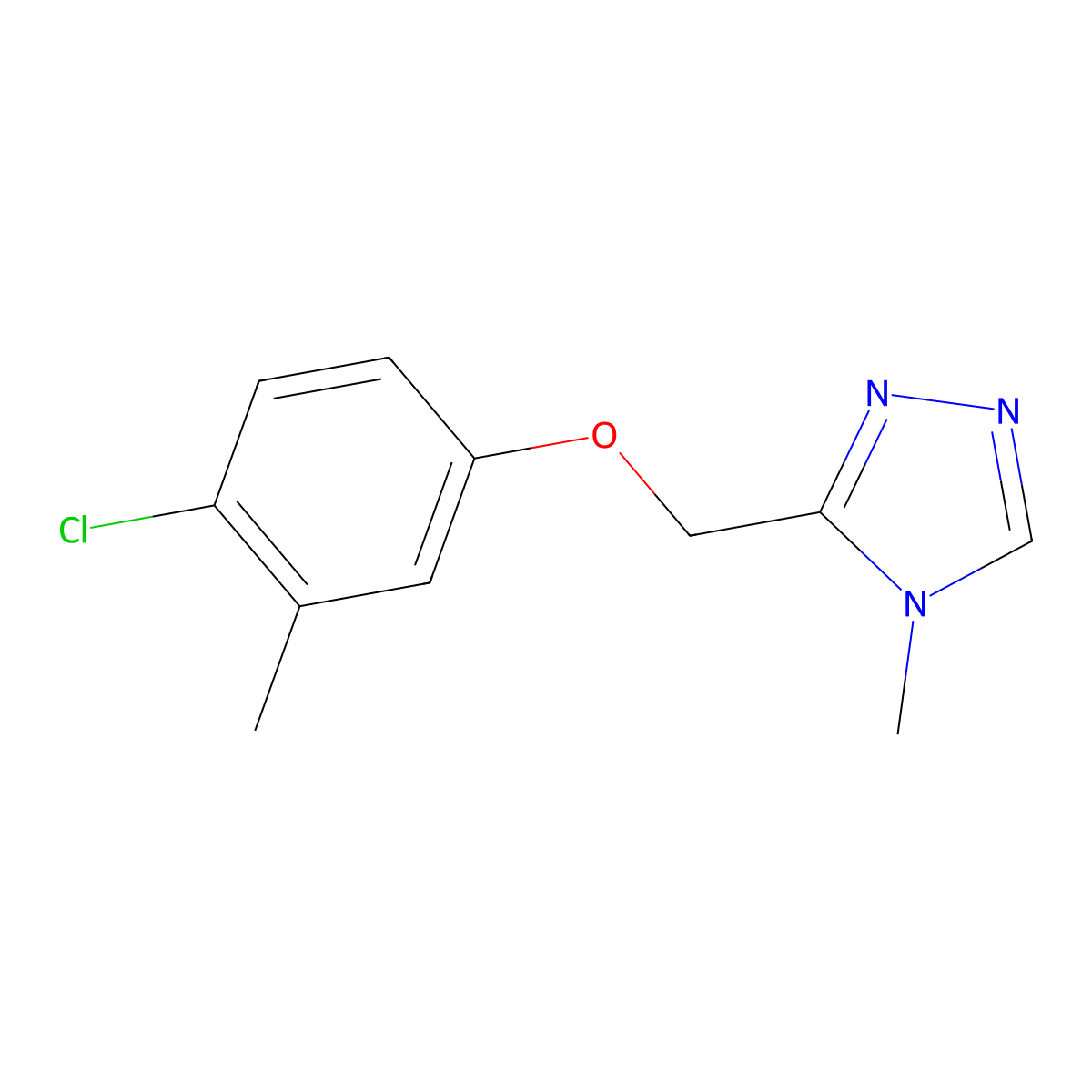 3-[(4-chloro-3-methylphenoxy)methyl]-4-methyl-4H-1,2,4-triazole molecular structure, CAS 2640949-84-2