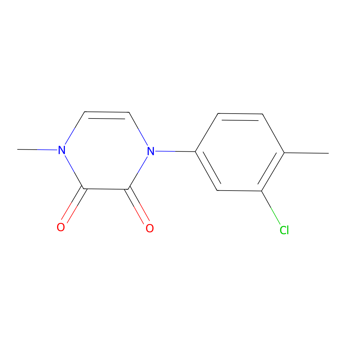 1-(3-Chloro-4-methylphenyl)-4-methyl-1,2,3,4-tetrahydropyrazine-2,3-dione molecular structure, CAS 2640949-91-1