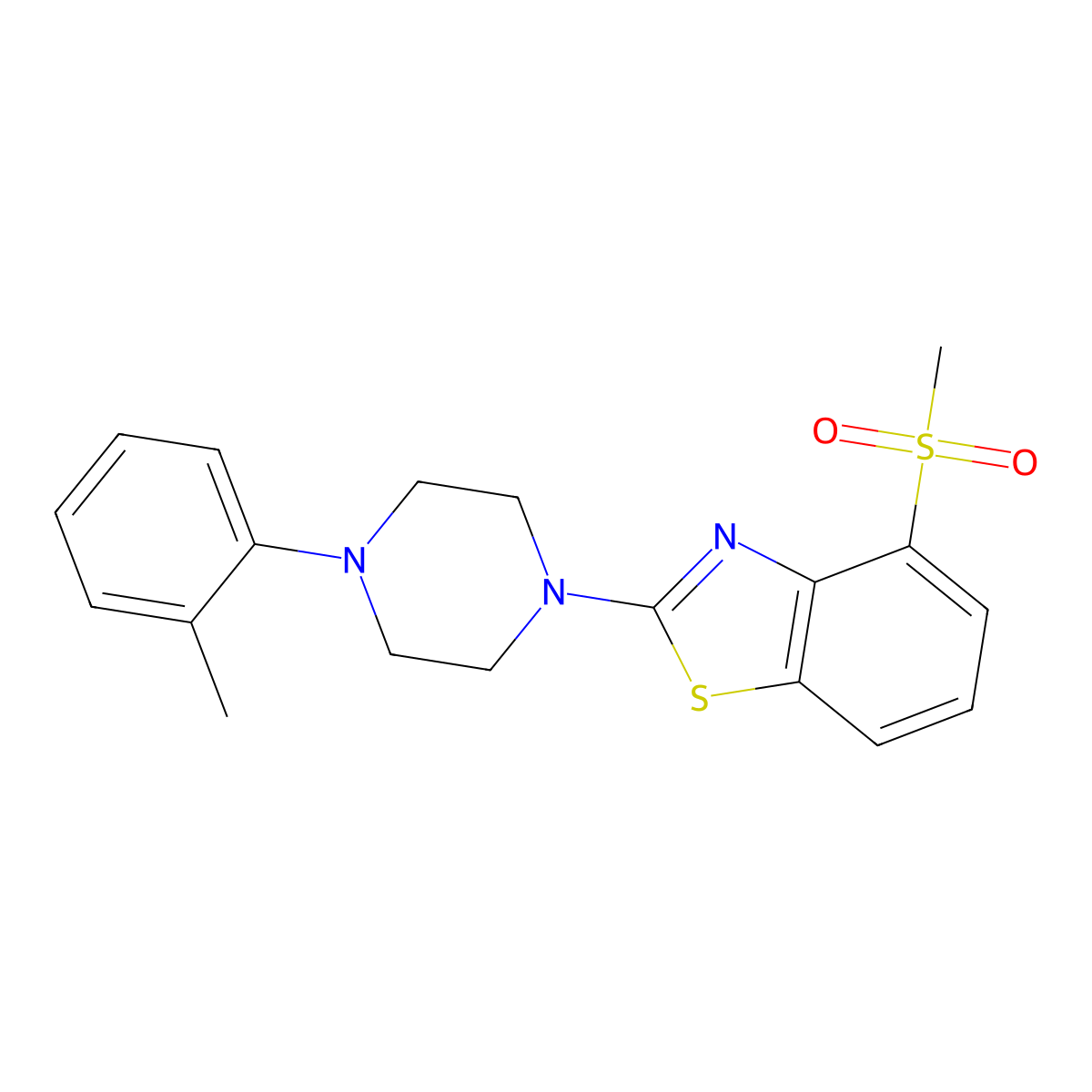4-Methanesulfonyl-2-[4-(2-methylphenyl)piperazin-1-yl]-1,3-benzothiazole molecular structure, CAS 2640950-19-0
