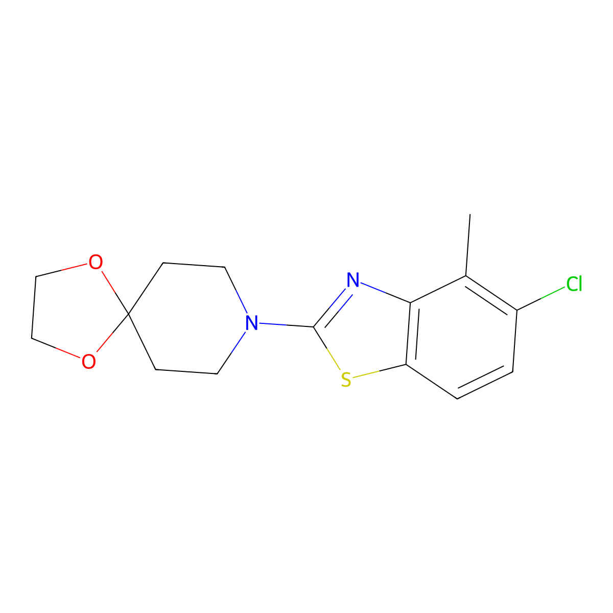 8-(5-Chloro-4-methyl-1,3-benzothiazol-2-yl)-1,4-dioxa-8-azaspiro[4.5]decane molecular structure, CAS 2640950-25-8