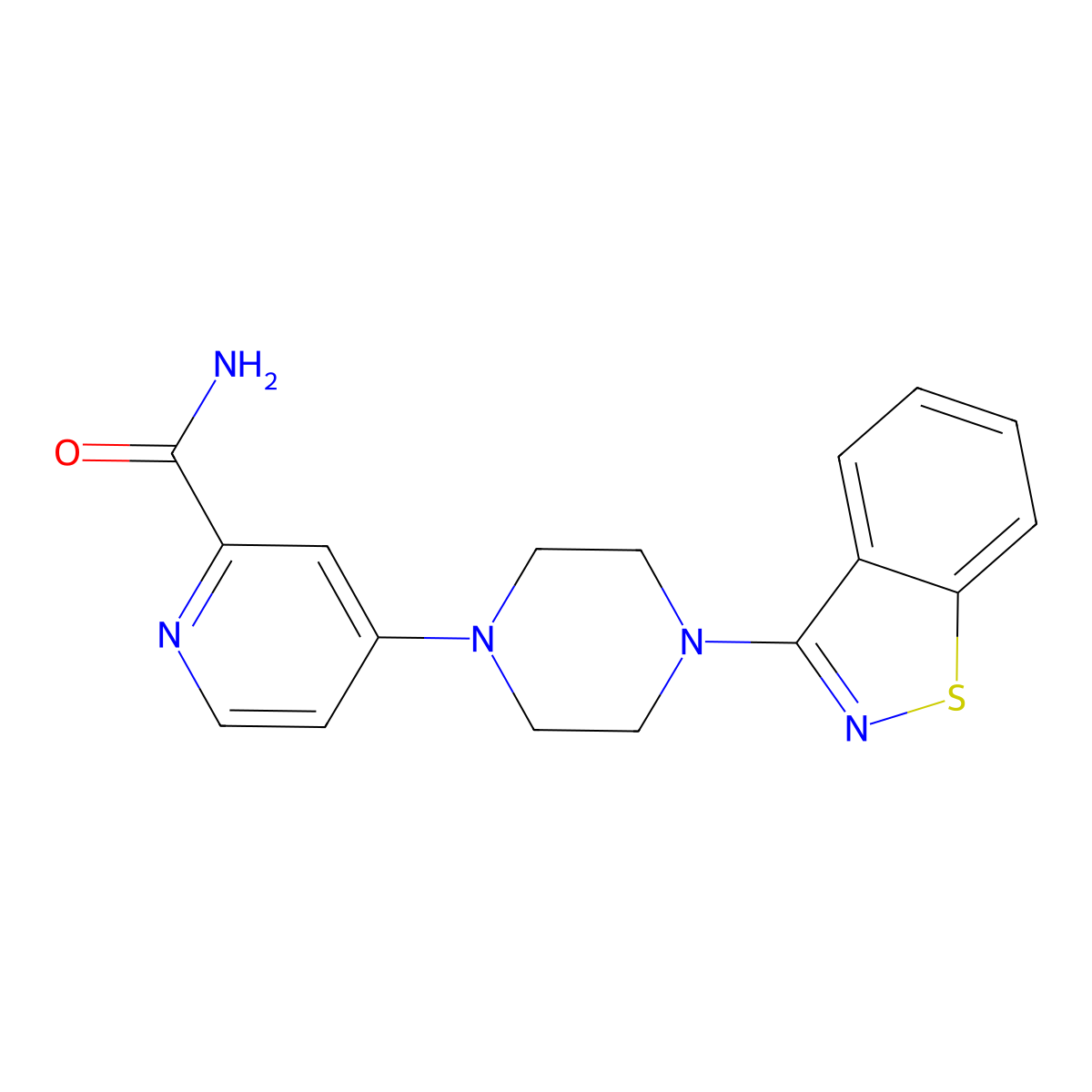4-[4-(1,2-Benzothiazol-3-yl)piperazin-1-yl]pyridine-2-carboxamide molecular structure, CAS 2640950-33-8