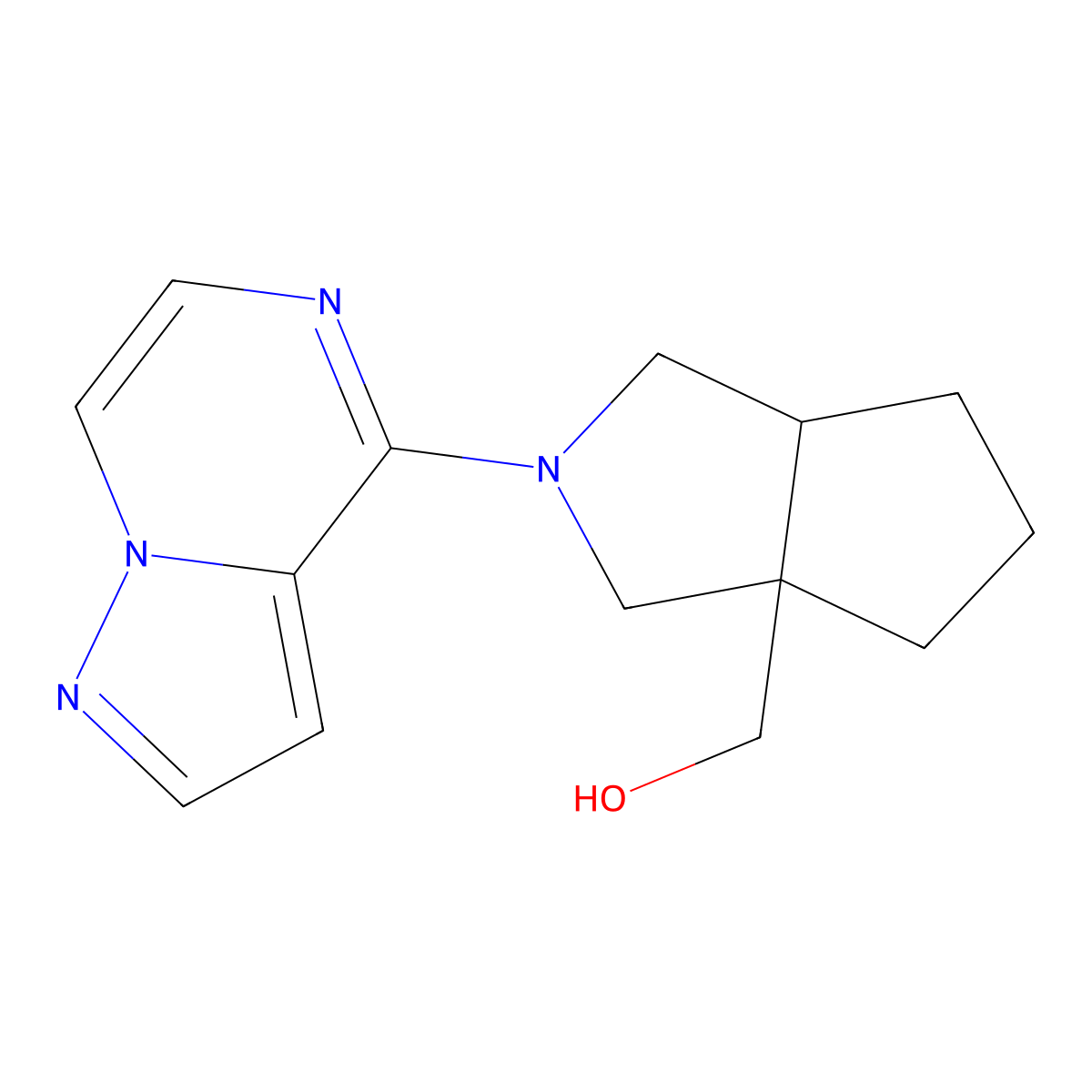 (2-{Pyrazolo[1,5-a]pyrazin-4-yl}-octahydrocyclopenta[c]pyrrol-3a-yl)methanol molecular structure, CAS 2640950-34-9