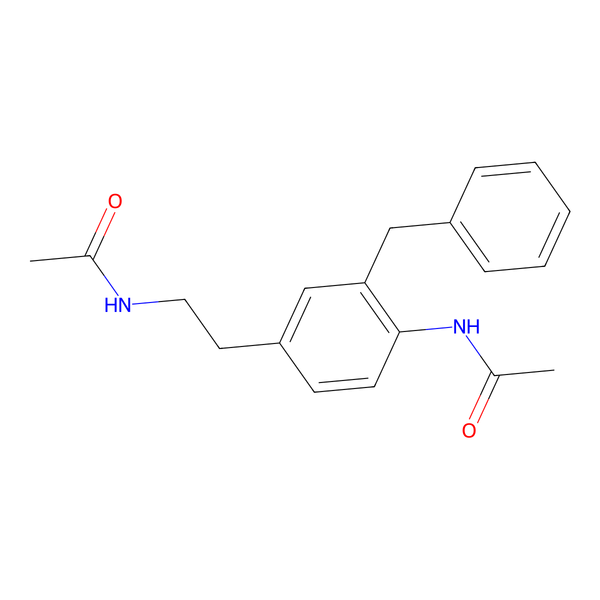 N-[2-(3-benzyl-4-acetamidophenyl)ethyl]acetamide molecular structure, CAS 2640950-50-9
