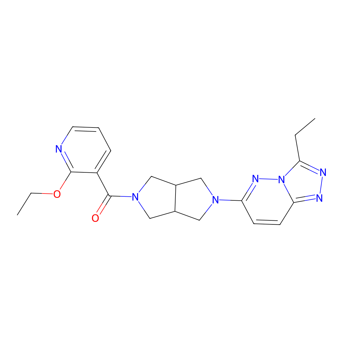 2-Ethoxy-3-(5-{3-ethyl-[1,2,4]triazolo[4,3-b]pyridazin-6-yl}-octahydropyrrolo[3,4-c]pyrrole-2-carbonyl)pyridine molecular structure, CAS 2640950-51-0