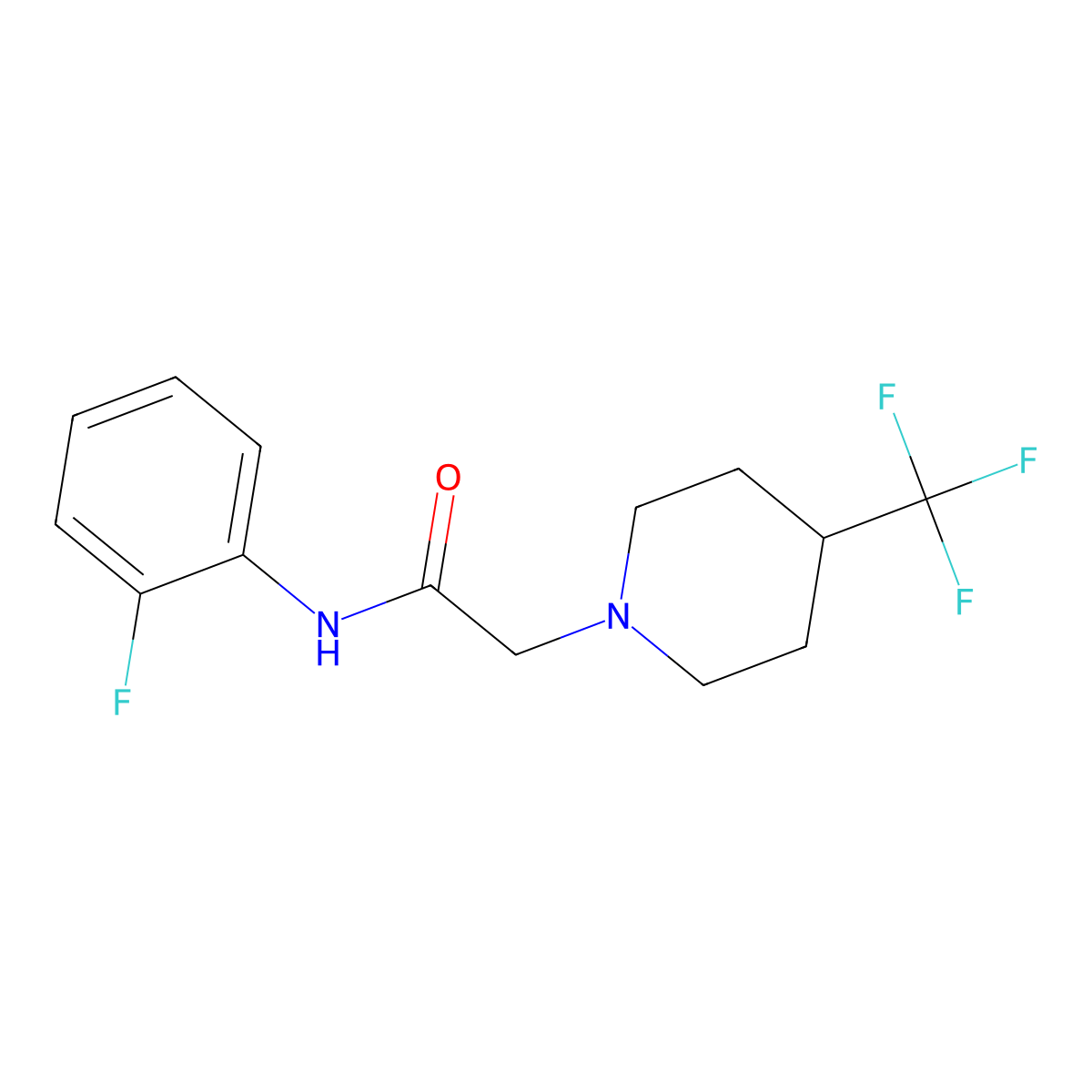 N-(2-fluorophenyl)-2-[4-(trifluoromethyl)piperidin-1-yl]acetamide molecular structure, CAS 2640950-63-4