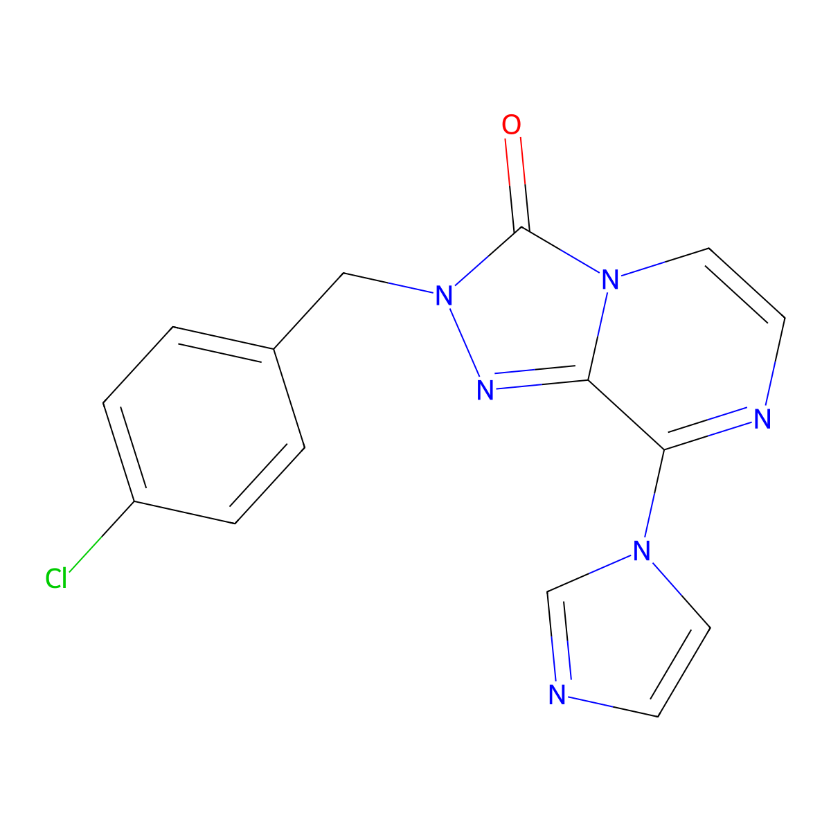 2-[(4-chlorophenyl)methyl]-8-(1H-imidazol-1-yl)-2H,3H-[1,2,4]triazolo[4,3-a]pyrazin-3-one molecular structure, CAS 2640950-68-9
