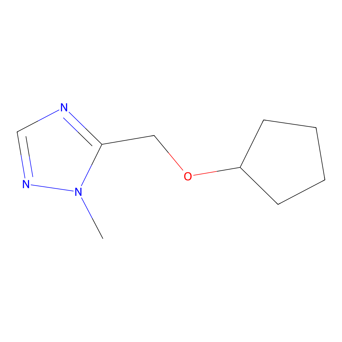 5-[(cyclopentyloxy)methyl]-1-methyl-1H-1,2,4-triazole molecular structure, CAS 2640951-30-8