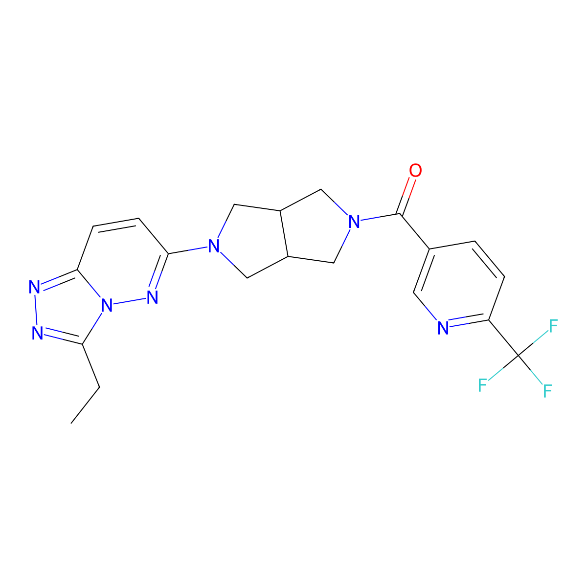 5-(5-{3-Ethyl-[1,2,4]triazolo[4,3-b]pyridazin-6-yl}-octahydropyrrolo[3,4-c]pyrrole-2-carbonyl)-2-(trifluoromethyl)pyridine molecular structure, CAS 2640951-49-9