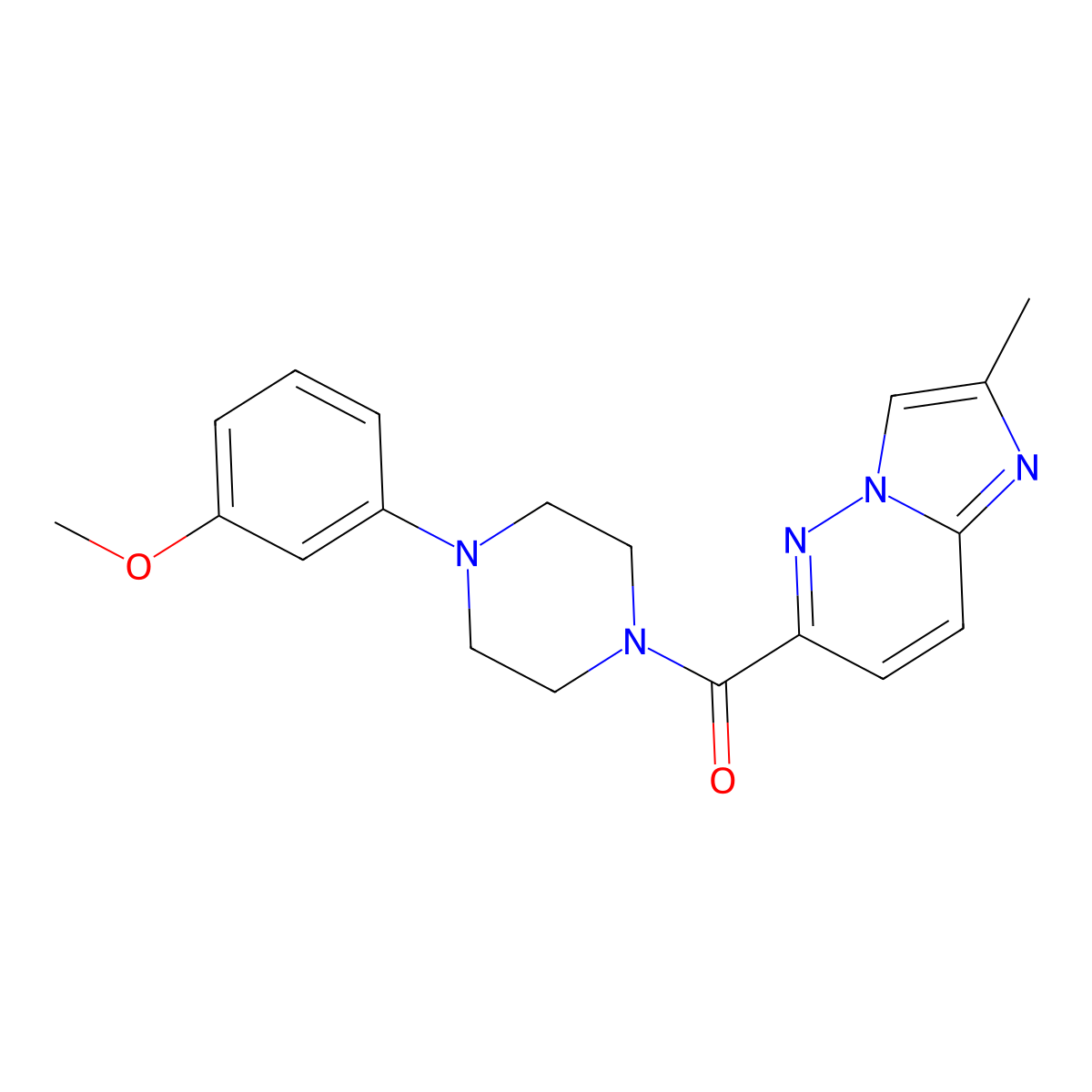 1-(3-Methoxyphenyl)-4-{2-methylimidazo[1,2-b]pyridazine-6-carbonyl}piperazine molecular structure, CAS 2640951-56-8