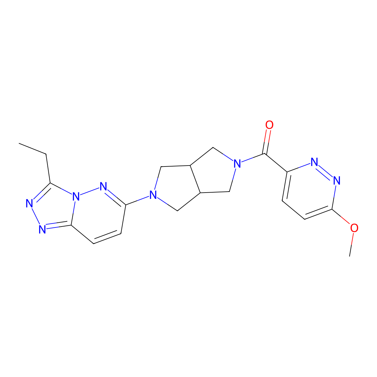 3-(5-{3-Ethyl-[1,2,4]triazolo[4,3-b]pyridazin-6-yl}-octahydropyrrolo[3,4-c]pyrrole-2-carbonyl)-6-methoxypyridazine molecular structure, CAS 2640951-95-5