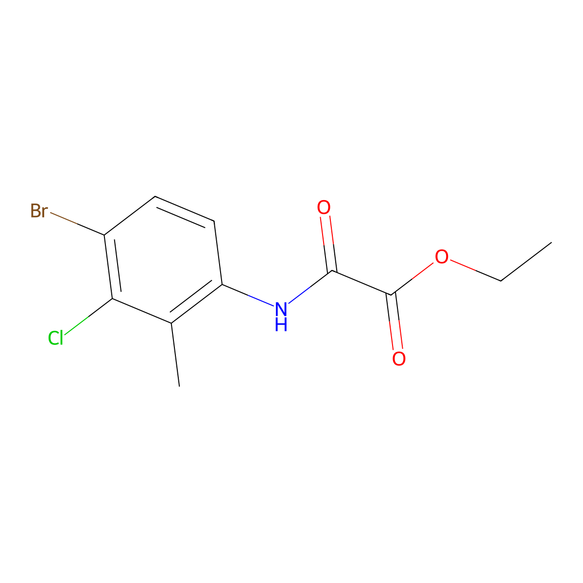 Ethyl [(4-bromo-3-chloro-2-methylphenyl)carbamoyl]formate molecular structure, CAS 2640952-21-0